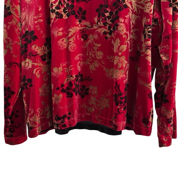 Notations Floral Velour Cardigan & Cami Set Boho Vintage Women's Size 1X - Picture 10 of 15